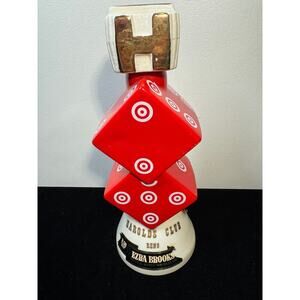 Vtg 1968 Ezra Brooks Harolds Club Reno Liquor Whiskey Decanter Empty Red Dice